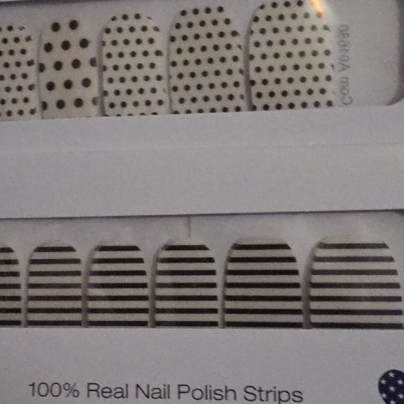 Color Street Other - Color Street Black and White Polka Dot & Striped Nail Polish Strips